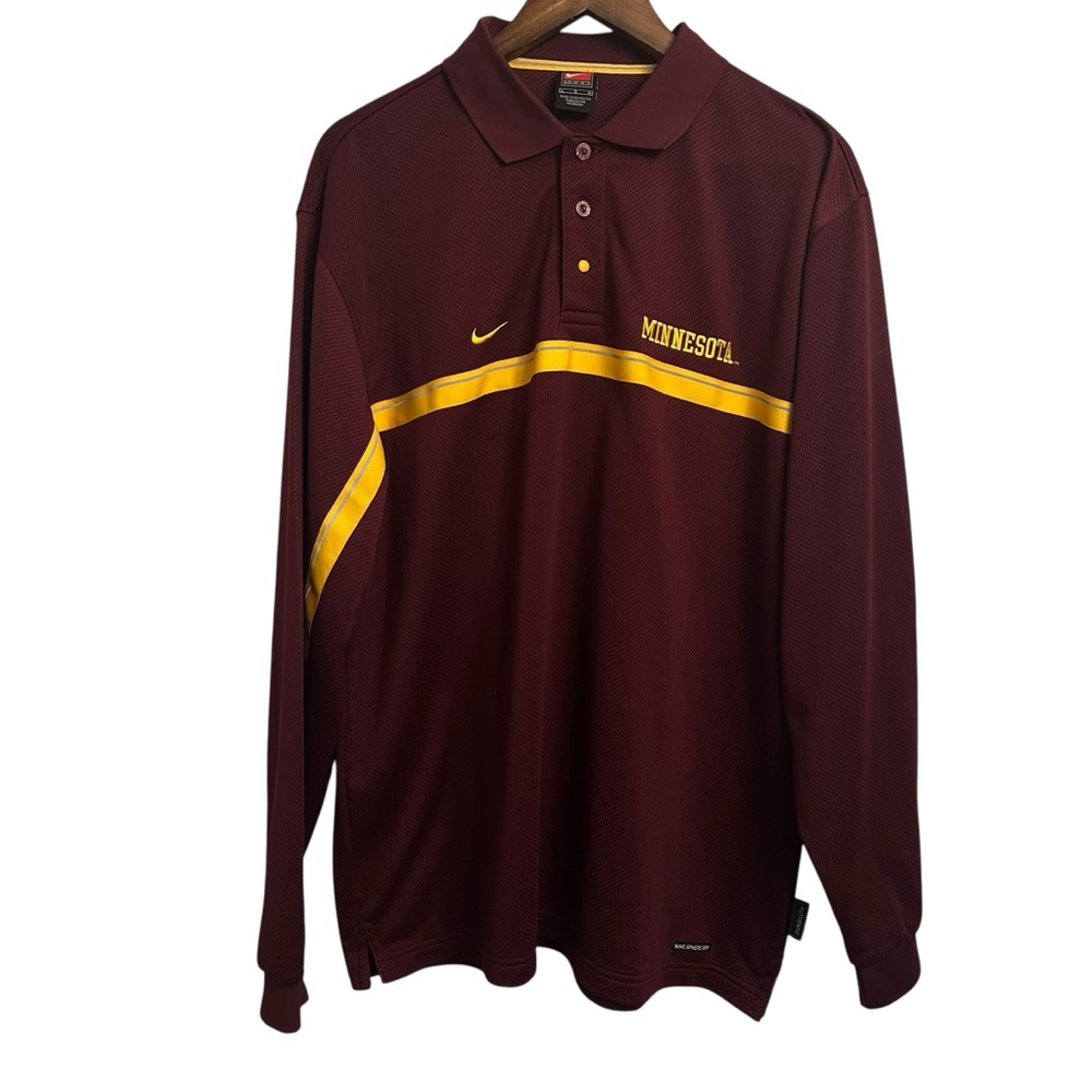 Vintage Nike Minnesota Gophers Long Sleeve Polo Shirt Sphere Dry Men’s Large